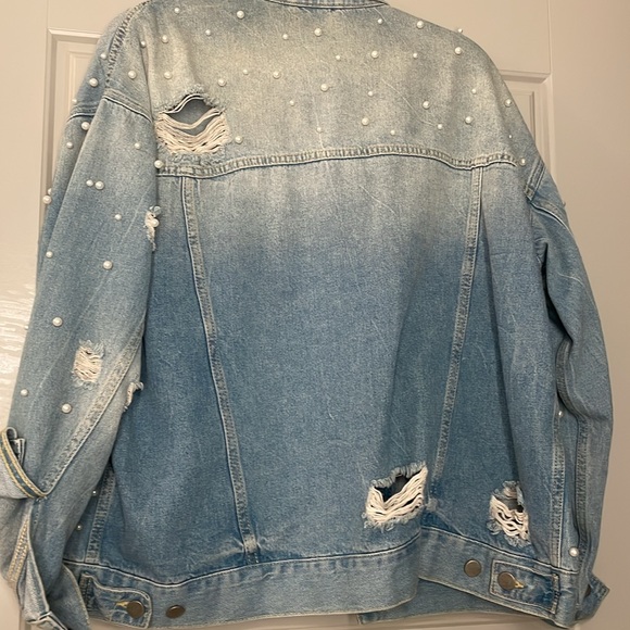 Pearl detail denim jacket - Picture 3 of 4